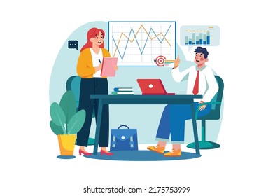 Business Activities Illustration concept. Flat illustration isolated on white background