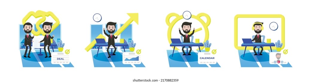 BUSINESS ACTIVITY FLAT DESIGN ILLUSTRATION