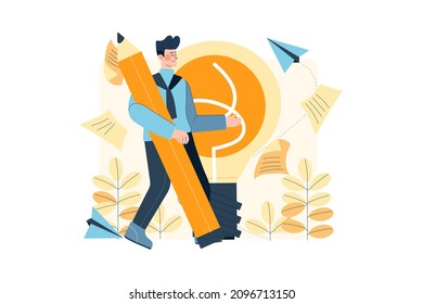 Illustrationskonzept für Geschäftstätigkeiten. Flache Illustration einzeln auf weißem Hintergrund.