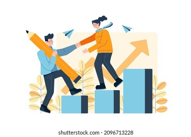Concepto de Ilustración de la actividad comercial. Ilustración plana aislada en fondo blanco.