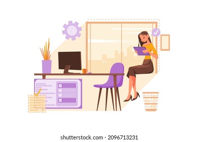 Illustrationskonzept für Geschäftstätigkeiten. Flache Illustration einzeln auf weißem Hintergrund.
