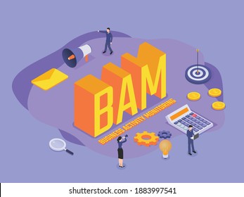 Business Activity Monitoring (BAM) isometric 3d vector concept for banner, website, illustration, landing page, flyer, etc.