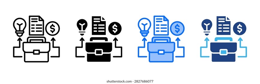 Business Acumen icon set multiple style collection