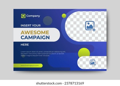 Business ad banner with space for image. vector