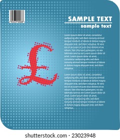 Business ad design - red pound (sterling) sign against blue gradient halftone background