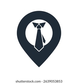 Business address, location indicator.  Vector linear icon, illustration isolated on white background.