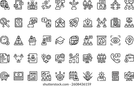 Business administration icons High-Quality Vector Icons Collection with Editable Stroke. Ideal for Professional and Creative Projects