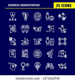 Business Administration Line Icons Set For Infographics, Mobile UX/UI Kit And Print Design. Include: Classroom, Class, Education, School, Bulb, Idea, Clock, Award, Eps 10 - Vector
