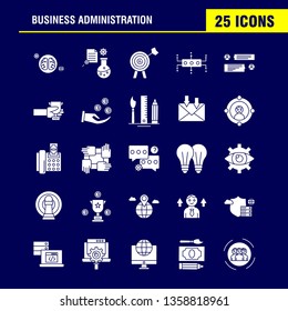 Business Administration Solid Glyph Icons Set For Infographics, Mobile UX/UI Kit And Print Design. Include: Document, File, Bill, Dollar, Document, Collection Modern Infographic Logo and Pictogram. - 