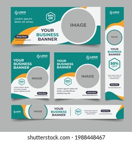 Business ads banner design set, popular  5 web banner design, google ads