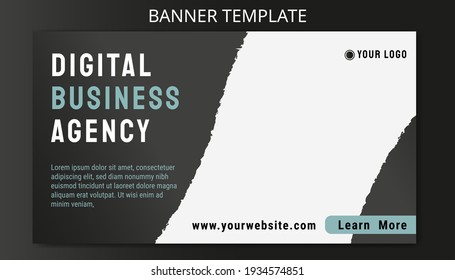 Business ads or banner post template with black color