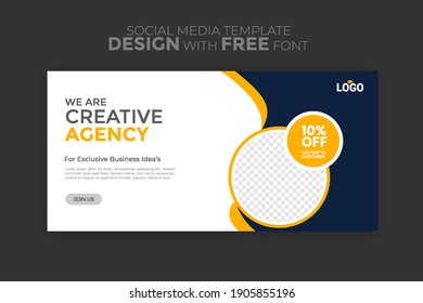 business ads banner template. background-color with stripe line shape. Suitable for social media stories post and web mobile ads. Vector with photo.