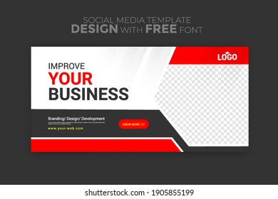 business ads banner template. background-color with stripe line shape. Suitable for social media stories post and web mobile ads. Vector with photo.