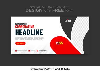 business ads banner template. background-color with stripe line shape. Suitable for social media stories post and web mobile ads. Vector with photo.