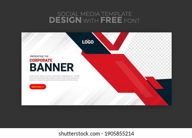 business ads banner template. background-color with stripe line shape. Suitable for social media stories post and web mobile ads. Vector with photo.