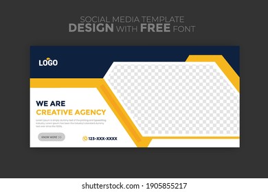 business ads banner template. background-color with stripe line shape. Suitable for social media stories post and web mobile ads. Vector with photo.