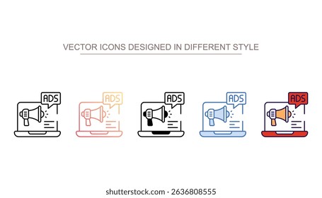 Business Ads icon design with white background stock illustration