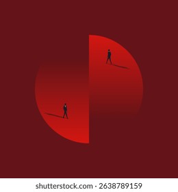 Business adversity and competition vector concept. Symbol of challenge, opposite direction. Minimal design eps10 illustration.