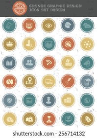 Business and advertise icons,retro style,clean vector