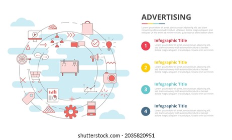 business advertising concept for infographic template banner with four point list information