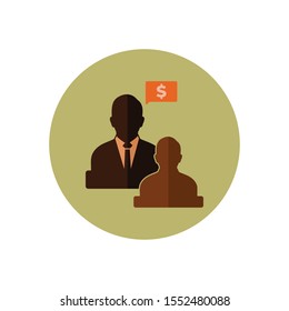 Business Adviser Icon.  Button style vector EPS.
