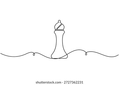 Business advisors strategy thinking chess icon continuous one line drawing on white background minimalist bishop consultants long term planning symbol outline vector illustration