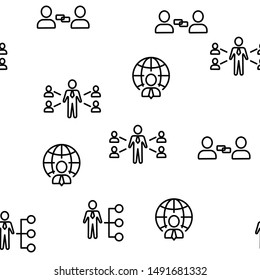 Business Affiliate Element Vector. Seamless Pattern Illustration