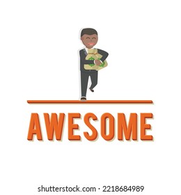 business african awesome design character with text