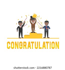business african congratulation design character with text
