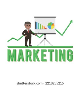 business african marketing design character with text