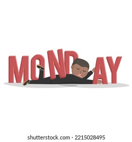 business african monday character with text