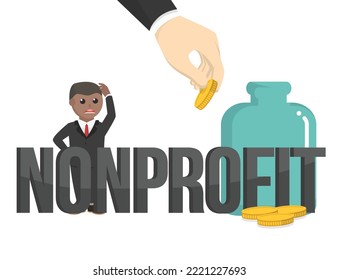 Business African Nonprofit Design Character With Text