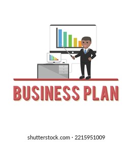 business african plan design character with text