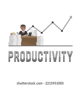 business african productivity design character with text