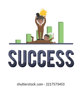 business african success design character vector with text