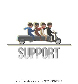 business african support design character with text