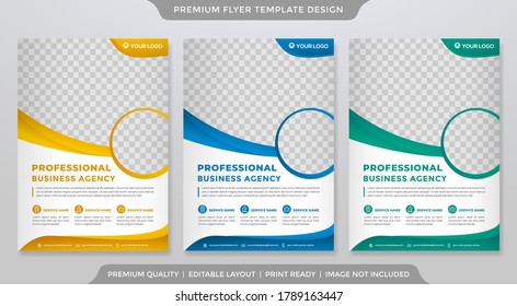 business agency flyer template design with abstract and minimalist concept