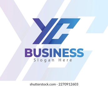 Business Agency Letter Logo Y, C Letter Logo design, Gradient Color with Italic Style. Premium Hi-Quality Digital Minimal Y And C Letter Logo Template.