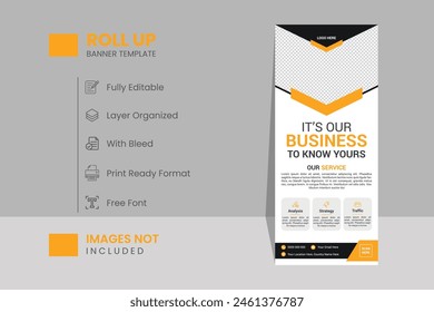 Business agency roll up banner design or pull up banner template and advertisement