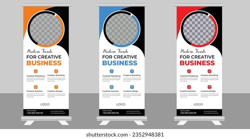 Business agency Roll Up, Standee Design, Banner Template, business concept and advertisement, Presentation and Brochure Flyer,
display banner, Vector illustration
