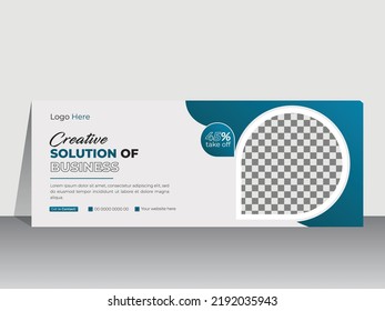 Business Agency social media cover design, Facebook cover template web banner, trendy style  professional layout