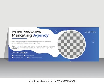 Business Agency social media cover design, Facebook cover template web banner, trendy style  professional layout