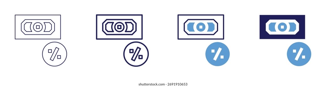 Icono de agilidad empresarial en 4 estilos diferentes. Línea delgada, línea, línea en negrita, duotono. Estilo duotono. Trazo editable.