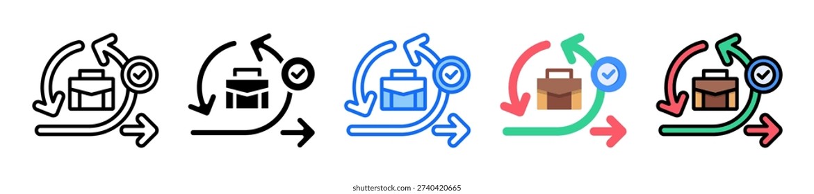 Business Agility Icon Set Multiple Style Collection Vector Illustration