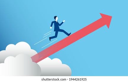 Business agility,getting out of dark clouds,positive image illustration,vector illustration