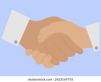 Business Agreement or Accepting a business deal concept, Handshake between customers or at interviews, Cartoon style illustration