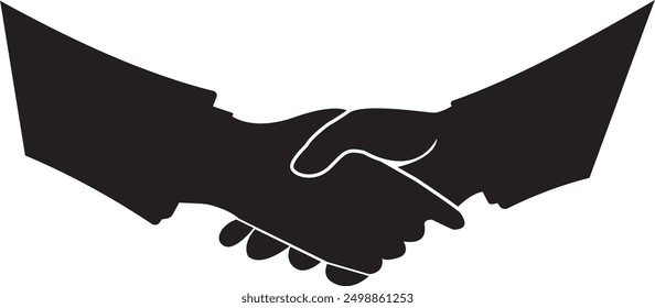 Geschäftsvereinbarungskonzept: Zwei Geschäftsmann Händeschütteln Handshake Silhouette Symbol Illustration