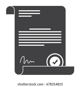 Business agreement or contract with stamp and signature