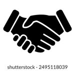 Business agreement handshake or friendly handshake line art icon for apps and websites vector illustration isolated on white background.