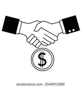 Business agreement handshake icon in different style.. Handshake inside the generic circle icon set. Outline and flat of friendly handshake for apps and websites, symbol illustration. 